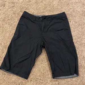 Pinstriped buckle shorts